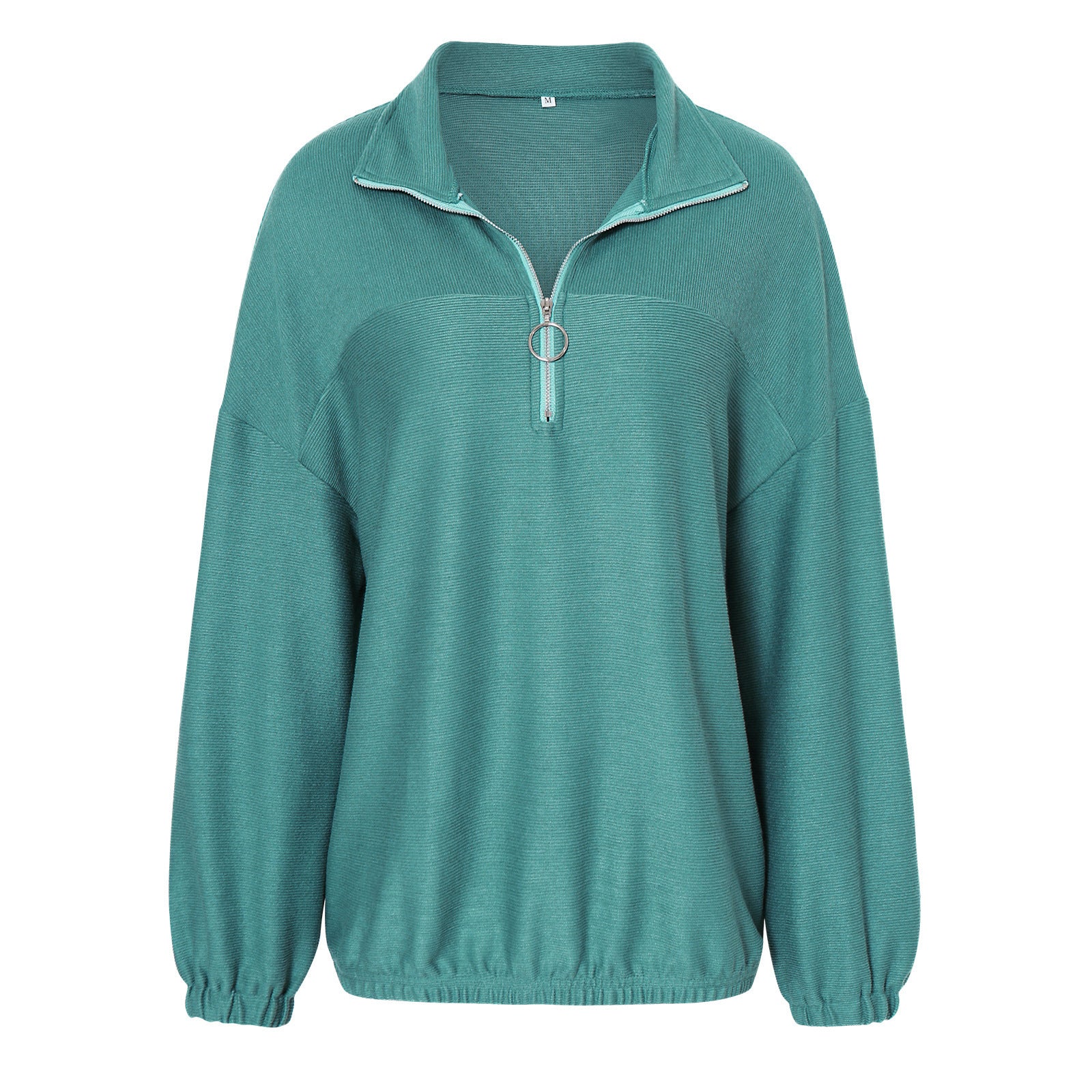 Fashionable Casual Pullover V-Neck Solid Color Loose Sweatshirt